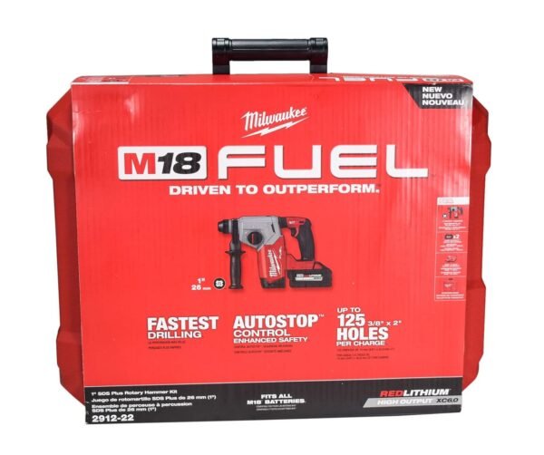 2912-22 M18 FUEL Brushless Lithium-Ion 1 in. Cordless SDS Plus Rotary Hammer Kit (6 Ah) 2912-22 M18 FUEL Brushless Lithium-Ion 1 in. Cordless SDS Plus Rotary Hammer Kit (6 Ah)