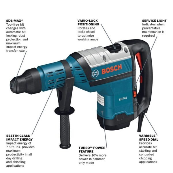 Bosch RH745 Rotary Hammer Review Powerful SDS Max Drill for Heavy Demolition Tasks