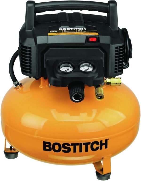 Bostitch BTFP02012 0.8 HP 6 Gallon Oil-Free Pancake Air Compressor
