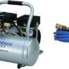 California Air Tools 2010A Ultra Quiet and Oil-Free 1.0 HP 2.0-Gallon Aluminum Tank Air Compressor,Silver & Hybrider Flex 1/4in 25ft Hybrid Air Hose with Quick Connect Air Fittings