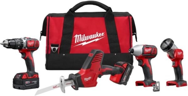 Milwaukee 2695-24 M18 18V Cordless Power Tool Combo Kit with Hammer Drill, Impact Driver, Reciprocating Saw, and Work Light (2 Batteries, Charger, and Tool Case Included) Milwaukee 2695-24 M18 18V Cordless Power Tool Combo Kit with Hammer Drill, Impact Driver, Reciprocating Saw, and Work Light (2 Batteries, Charger, and Tool Case Included)