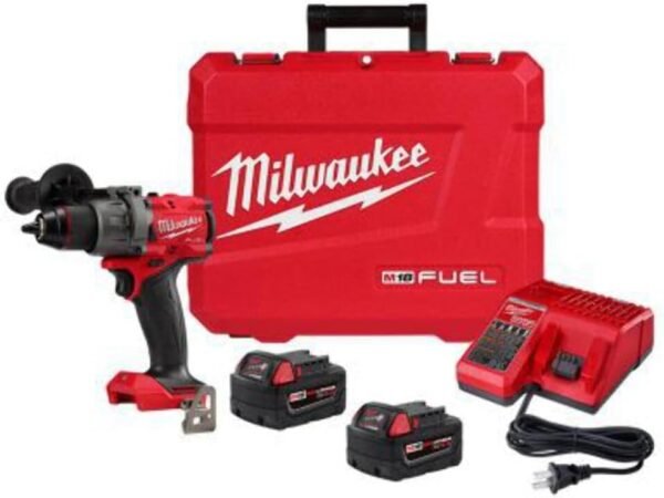 Milwaukee 2904-22 12V 1/2'' Hammer Drill/Driver Kit with (2) 5.0Ah Batteries, Charger & Tool Case Red Milwaukee 2904-22 12V 1/2'' Hammer Drill/Driver Kit with (2) 5.0Ah Batteries, Charger & Tool Case Red