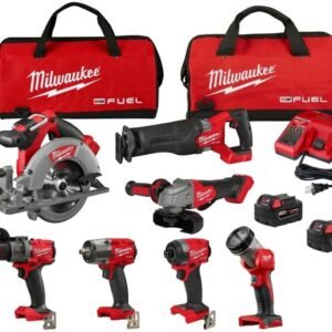 Milwaukee M18 FUEL 18V Lithium-Ion Brushless Cordless Combo Kit with Two 5.0 Ah Batteries, 1 Charger, 2 Tool Bags (7-Tool) Milwaukee M18 FUEL 18V Lithium-Ion Brushless Cordless Combo Kit with Two 5.0 Ah Batteries, 1 Charger, 2 Tool Bags (7-Tool)