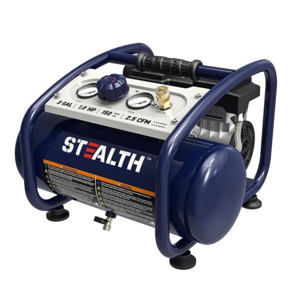 STEALTH Air Compressor 3 Gallon, Quiet Air Compressor, Oil-Free,for Tire Inflator, Auto Repair, Woodwork Nailing (SAQ-1301) STEALTH Air Compressor 3 Gallon, Quiet Air Compressor, Oil-Free,for Tire Inflator, Auto Repair, Woodwork Nailing (SAQ-1301)