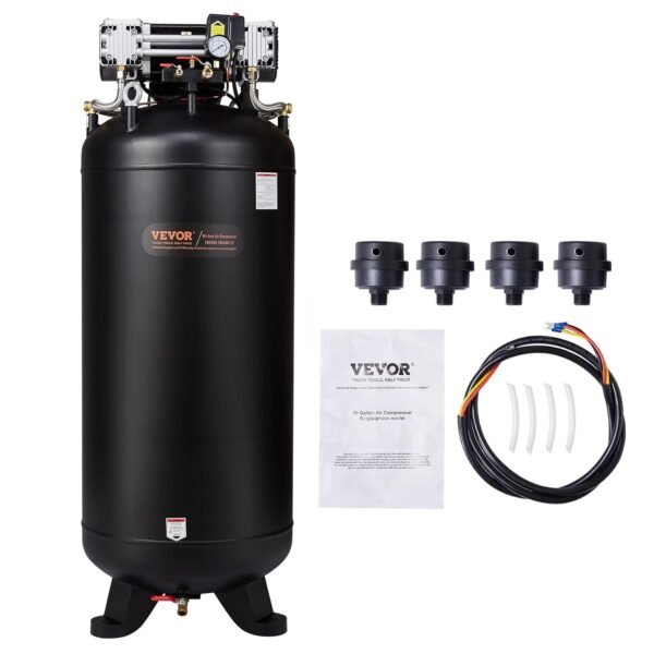 VEVOR 80 Gallon Air Compressor, 6.5HP 15.5SCFM@90 PSI, 2-Stage 145PSI Oil Free Stationary Compressor Tank, 86dB Quiet Compressor for Industrial Manufacturing, Workshops... VEVOR 80 Gallon Air Compressor, 6.5HP 15.5SCFM@90 PSI, 2-Stage 145PSI Oil Free Stationary Compressor Tank, 86dB Quiet Compressor for Industrial Manufacturing, Workshops...