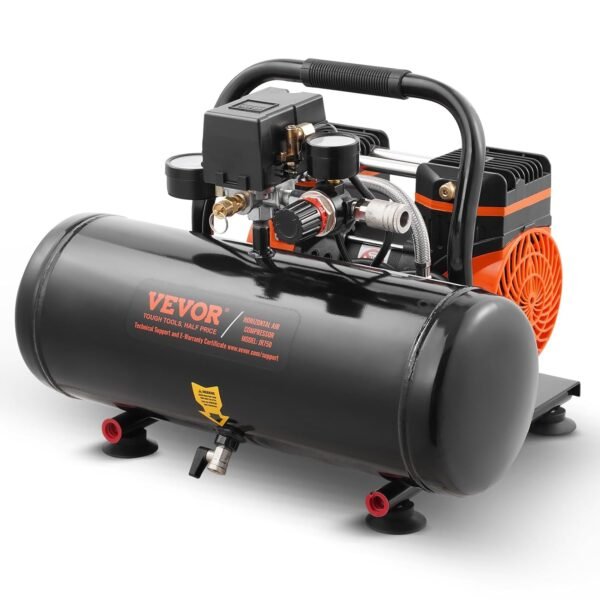 VEVOR Air Compressor, 2 Gallon Steel Tank, 1HP 2.1CFM @ 90PSI Oil Free Air Compressor & Max. 120PSI Pressure, 81dB Ultra Quiet Portable Compressor for Auto Repair, Tire... VEVOR Air Compressor, 2 Gallon Steel Tank, 1HP 2.1CFM @ 90PSI Oil Free Air Compressor & Max. 120PSI Pressure, 81dB Ultra Quiet Portable Compressor for Auto Repair, Tire...